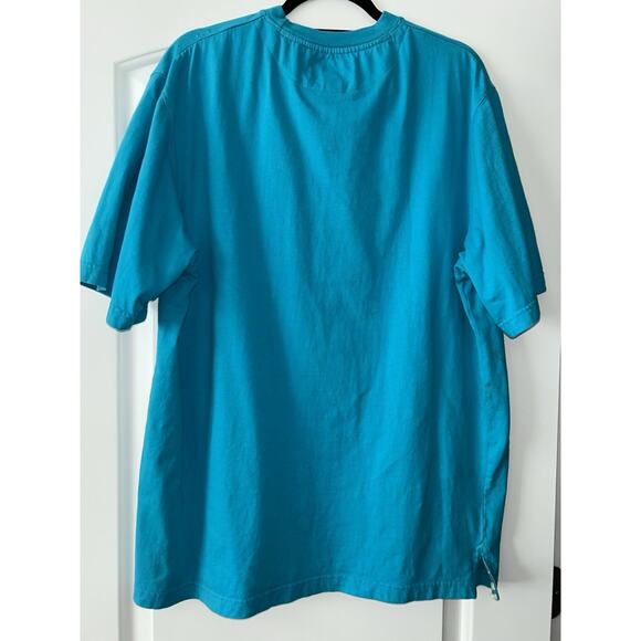 Phat Classics Men's XL Turquoise Plaid Logo Short Sleeve Hip Hop Y2K 90's Shirt - Picture 5 of 7